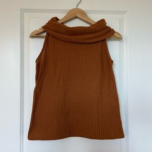 Orange turtle neck shirt